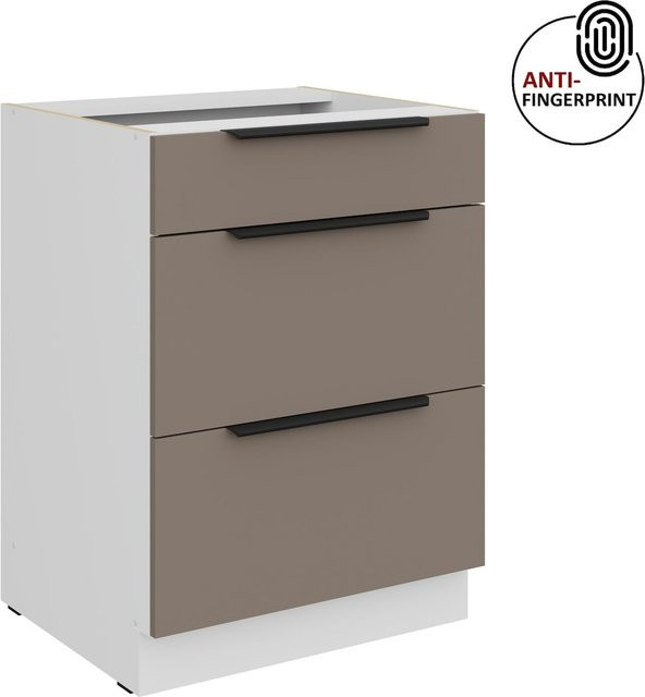 Küchenunterschrank ARIA Sandgrau matt Anti Fingerprint Breite: 60 cm - Bild 1