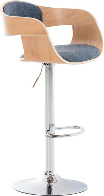 TPFLiving Sessel Natura/Blau mit Armlehnen und 360-Grad-Drehfunktion im modernen Design - Bild 1