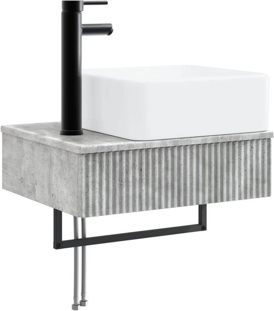 vidaXL Wandmontiertes Waschbecken in Betongrau, B/T/H: 50 x 41 x 39 cm - Bild 1