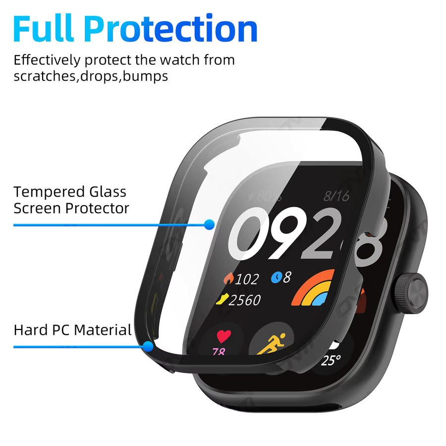 Xiaomi Redmi Watch 5 Zubehör, Glas + Hülle, Silikon, Schwarz, Unisex - Bild 2