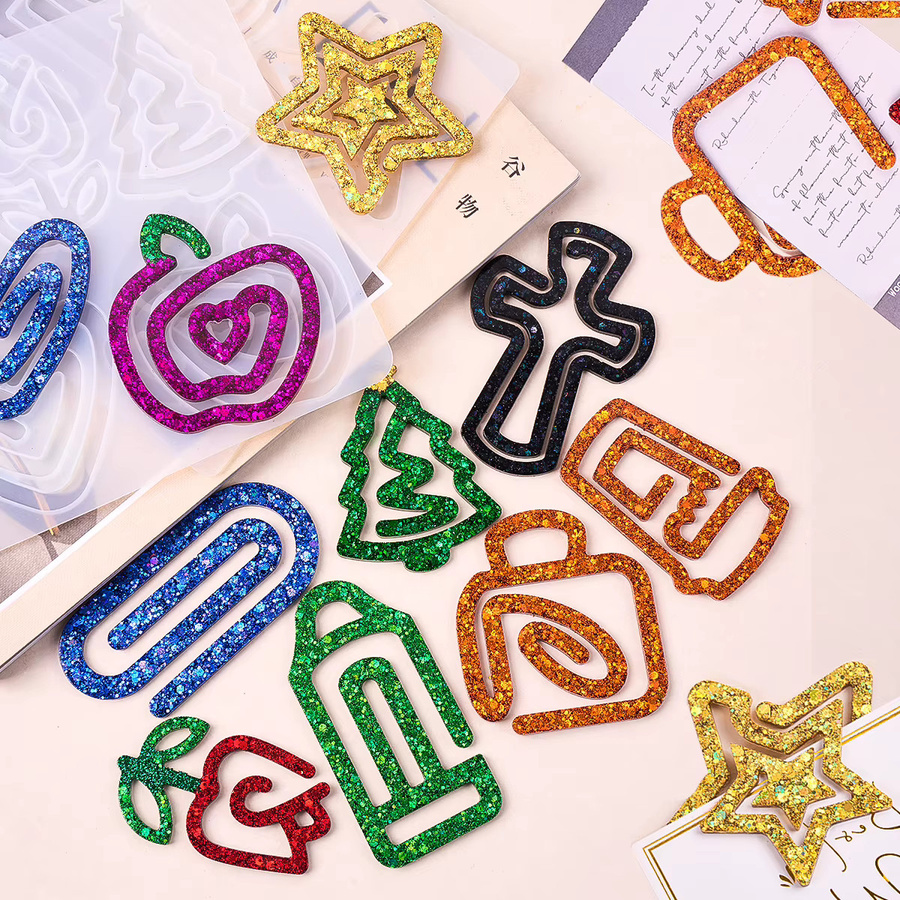 UDOCOOL Silikonform für DIY Büroklammer Lesezeichen mit Weihnachtsbaum Design in Multicolour - Bild 2