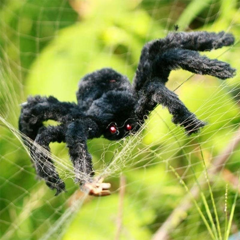 YuTao Magic 026 Künstliche schwarze Spinne aus Plüsch für Halloween-Dekoration, Höhe: 30 cm - Bild 5