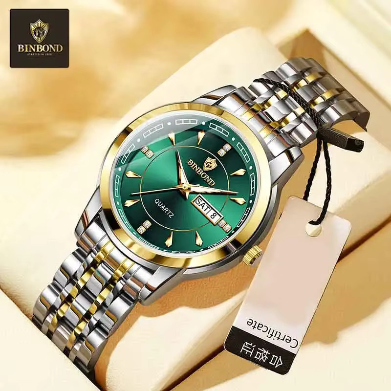 BINBOND Armbanduhr Quarz, Edelstahl, Blau, Damen - Bild 4