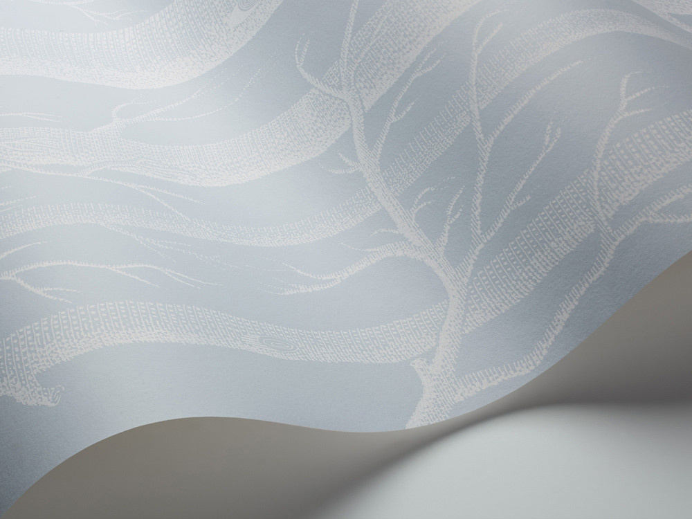 Cole & Son Tapete New Woods in Powder Blue mit botanischem Naturmotiv und floralem Design aus Vlies - Bild 1