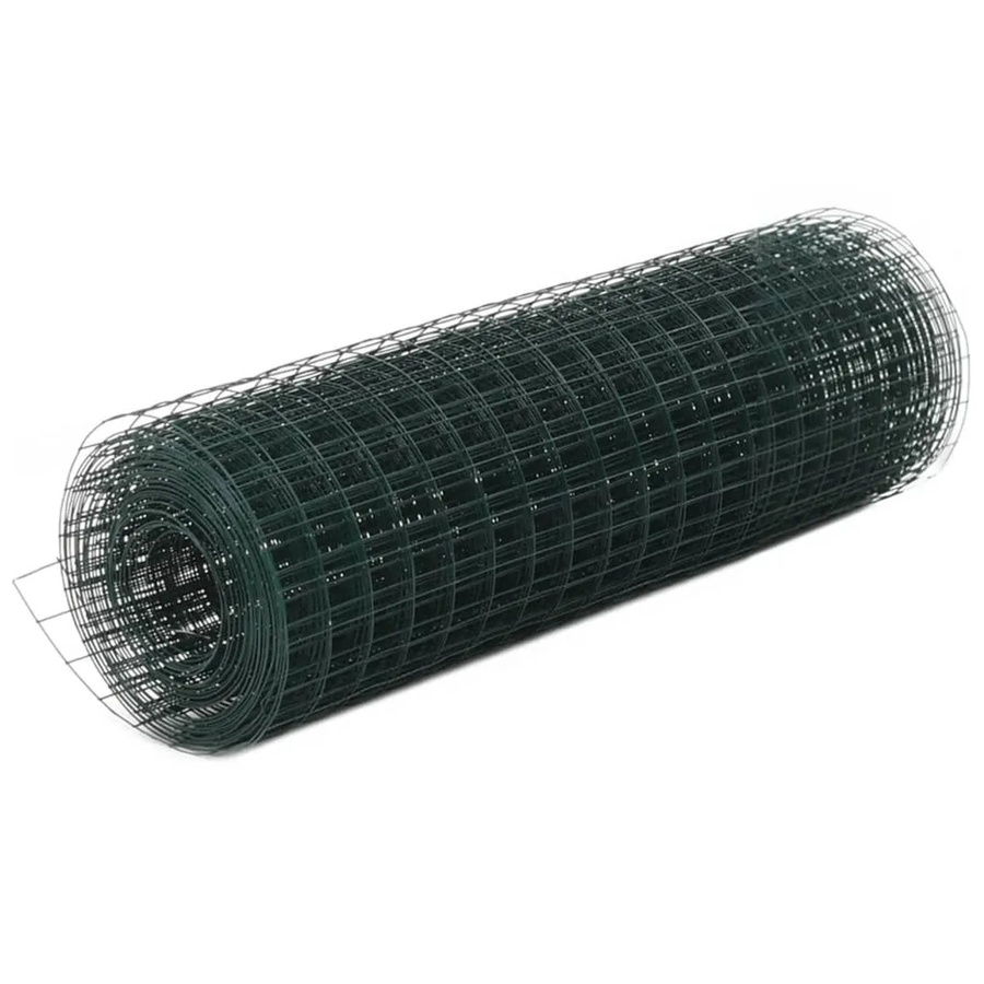 vidaXL Maschendrahtzaun aus Stahl mit PVC-Beschichtung, Grün, B: 25 m, H: 0,5 m - Bild 2