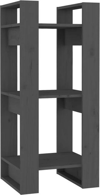 vidaXL Bücherregal und Raumteiler aus Massivholz Kiefer in Grau, B/T/H: 41 x 35 x 91 cm - Bild 1