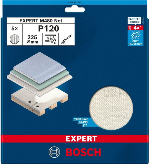 Bosch Expert Netzschleifblatt M480 Ø 225 mm K120, 5 Stück - Bild 1