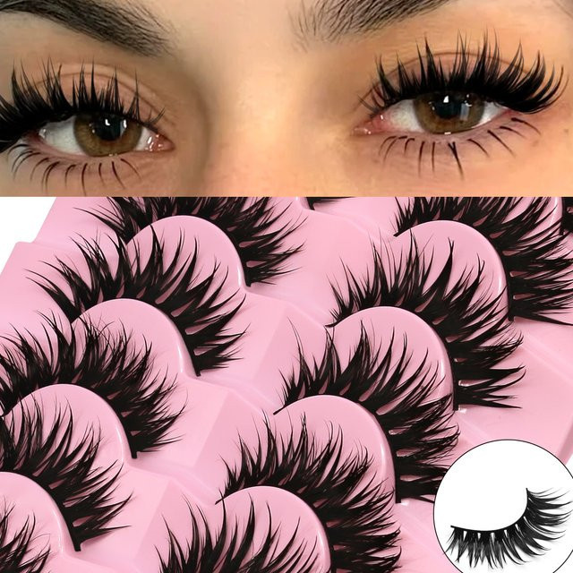 GROINNEYA Manga-Wimpern, 3D-natürliche falsche Wimpern, Wispy - Bild 1