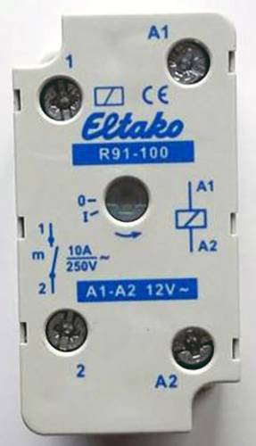Eltako Schaltrelais R91-100-12V für EB/AP, 1 Schließer, 10A, Weiß - Bild 1