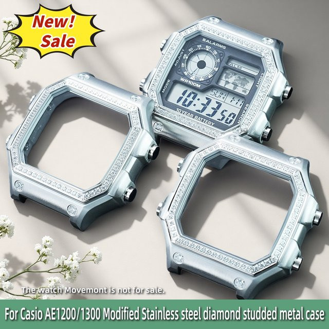 Casio Uhrengehäuse Edelstahl, Silber, Diamant, Unisex - Bild 1