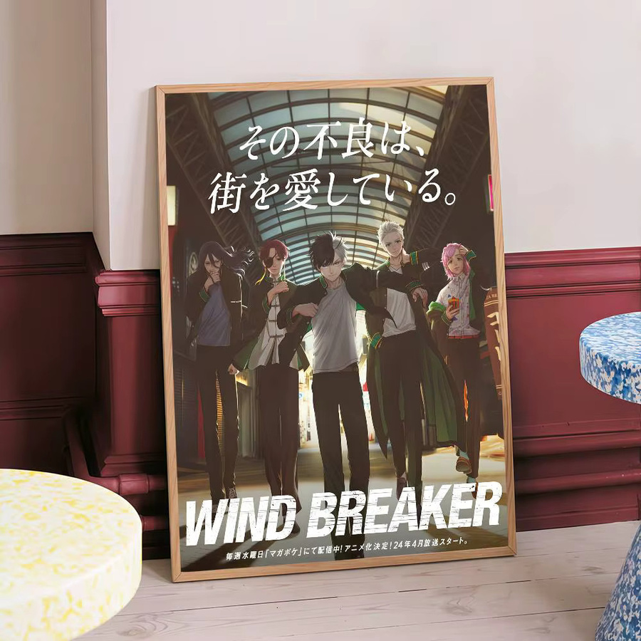 Selbstklebendes Wind Breaker Anime-Poster in HD-Qualität, Retro Wandkunst Illustration in Mehrfarbig - Bild 5
