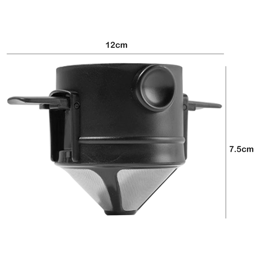APWIKOGER Tragbarer papierloser Drip-Kaffee-Filter und Tee-Infuser in Schwarz, runde Form, B/T/H: 12,0 x 7,5 x 20,0 cm - Bild 6