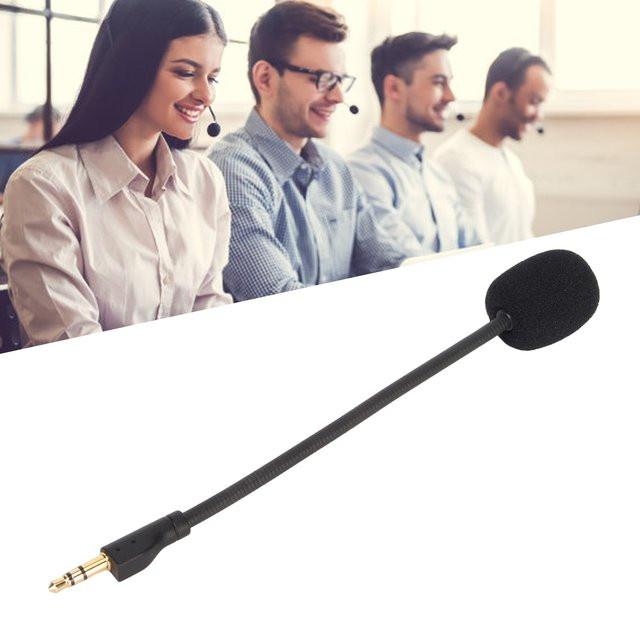 Flexibles Ersatzmikrofon für Logitech Pro und Pro X mit drehbarem 3,5mm vergoldetem Stecker in Schwarz - Bild 1