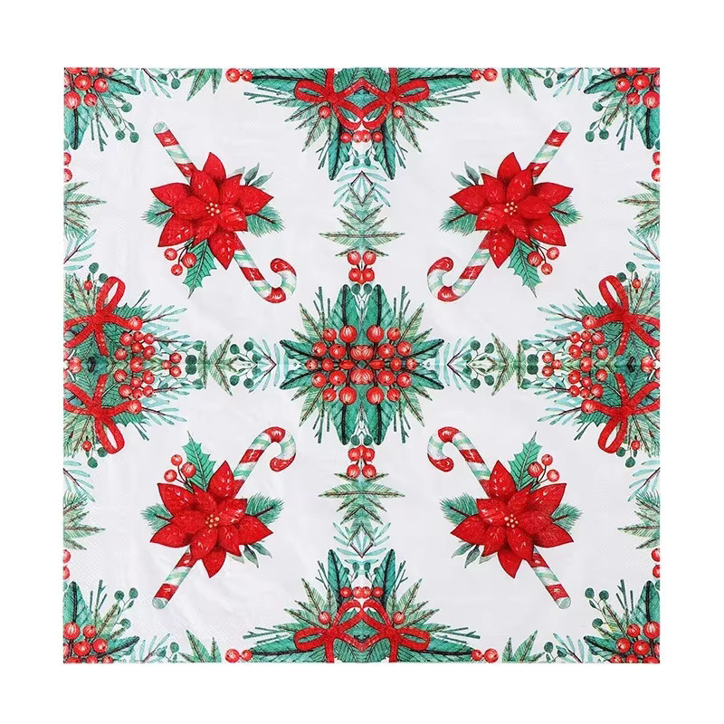 GUANYAO Seidenpapier mit Weihnachtsbaum-Print, 2-lagig, Bunt, B/B: 33 x 33 cm - Bild 4