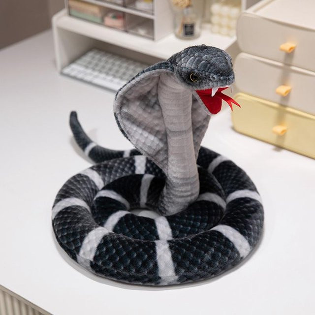 LGZA Kobra-Tier-Stoffpuppe, Plüschtier, grau, 115cm, ab 14 Jahren - Bild 1