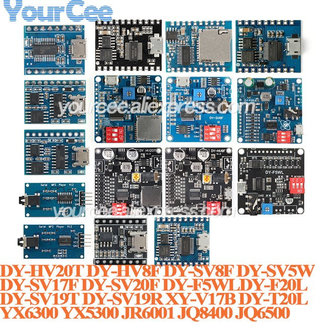 Sprachwiedergabemodul Your Cee MP3-Player mit UART I/O Trigger und Verstärkerplatine in Blau - Bild 1