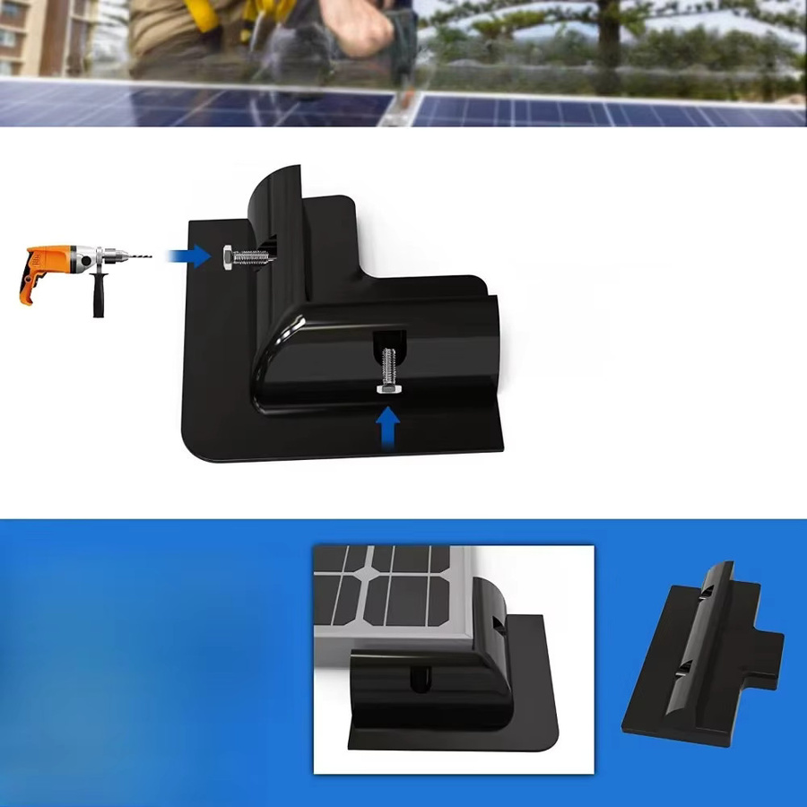 Solarmodul-Montagehalterung Eckset für Wohnwagen in Schwarz mit UV-Schutz - Bild 3