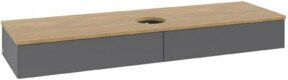 V&B Waschtischunterschrank Antao ohne Frontstruktur in Anthrazit mit Eichenoptik, B/T: 160 x 50 cm - Bild 1