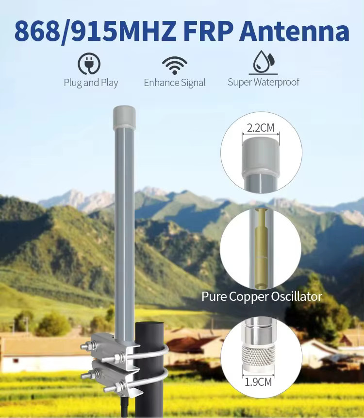 NOWEPOCH LoRaWAN Outdoor Fiberglas Antenne mit N-Stecker für Helium Hotspot Miner, 40 cm Länge, 868 MHz / 915 MHz, wasserdicht - Bild 2