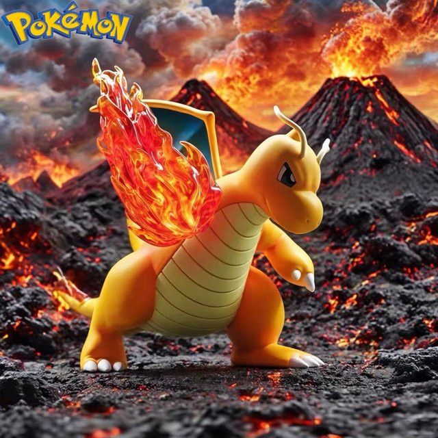 Bandai Dragonite Anime Pokemon Figur in Orange aus PVC, Höhe: 10 cm - Bild 1