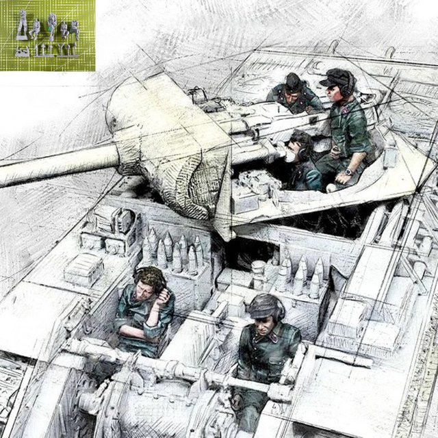EVANOVM Panzerpanzerung, Soldat, Modellbausatz, 5-Personen-Set, 1:35, unbemalt - Bild 1