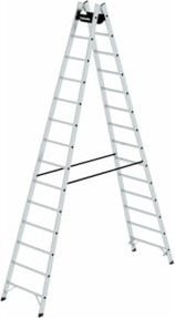 MUNK Günzburger Steigtechnik Aluminium Stehleiter in Silber mit 14 Sprossen und einer maximalen Arbeitshöhe von 5,3 m - Bild 2