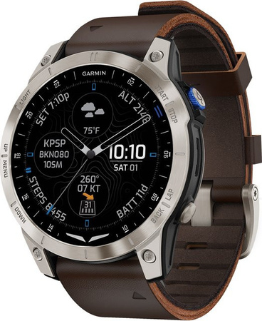 Garmin Smartwatch D2 Mach 1, Edelstahl, Saphirglas, 47 mm, Herren, Schwarz