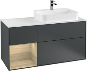 V&B Waschtischunterschrank Finion in matt blau lackiert, Breite: 120 cm, Tiefe: 50,1 cm, Höhe: 50,1 cm - Bild 1