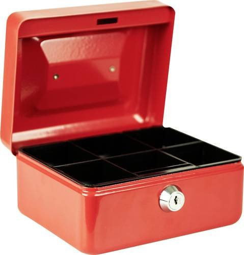 Burg Wächter MONEY 5015 Geldkassette aus Metall in Rot, B/H/T: 15,2 x 8,0 x 11,5 cm - Bild 1
