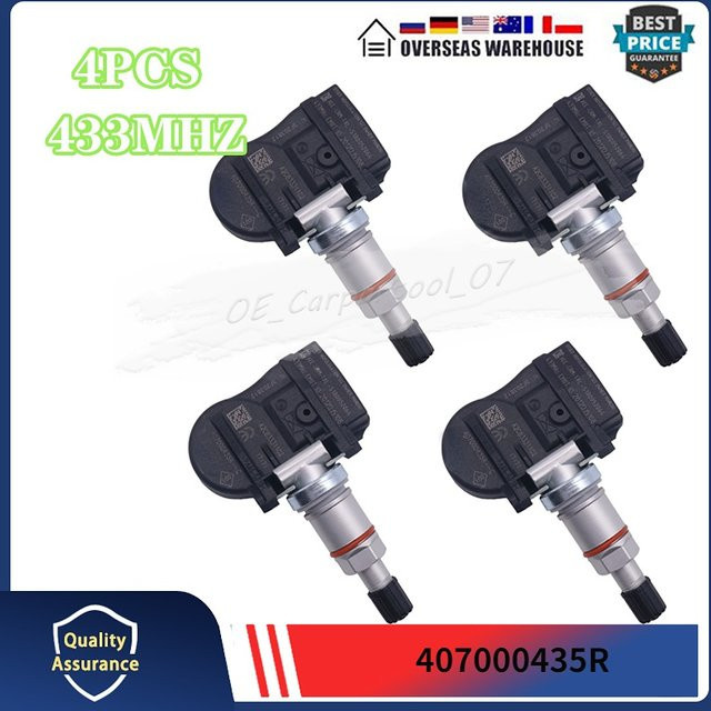 GANGLE 4-teiliges TPMS Reifendruckkontrollsystem für Renault Megane Van und Laguna Grandtour, Farbe: Schwarz, Teilenummer 407000435r - Bild 1