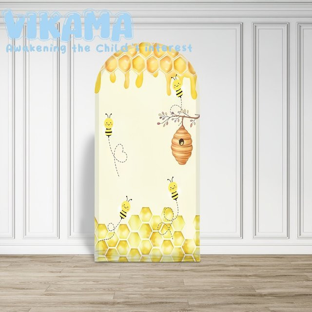 VIKAMA Bienenbogen-Dekoration mit floralem Design für Geburtstag und Hochzeit, Wanddekoration B: 120 cm, H: 50 cm, T: 50 cm - Bild 1
