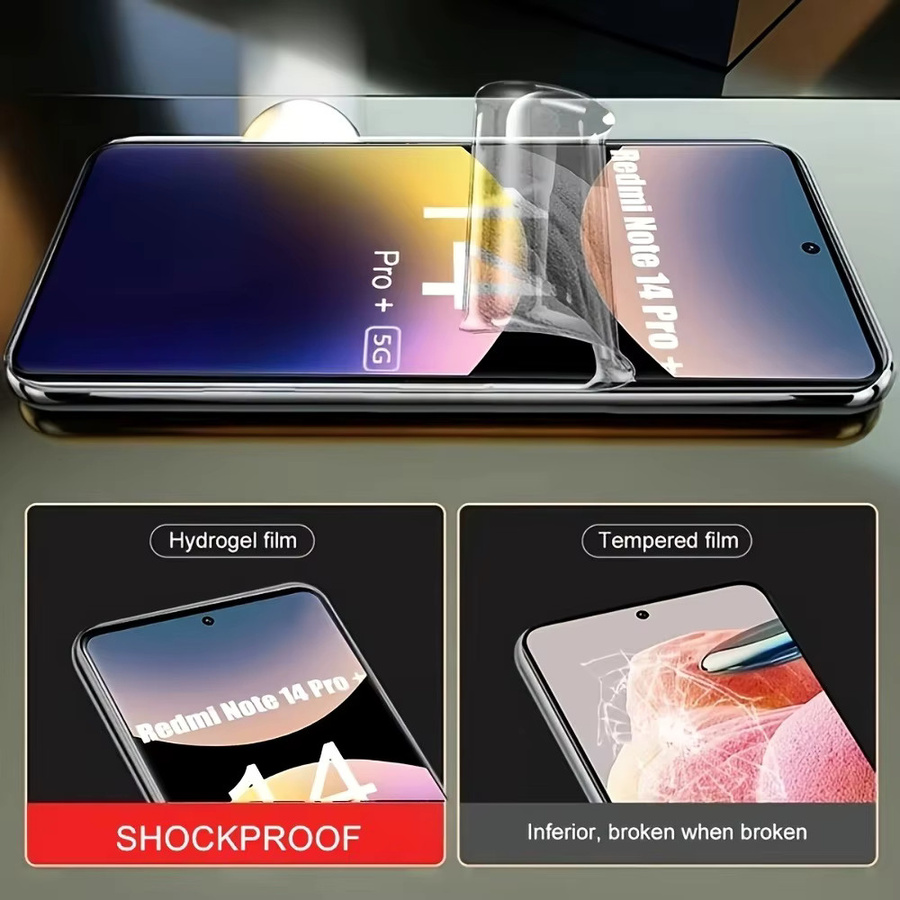 4 Stück Ultra HD Hydrogel-Displayschutz für Xiaomi Redmi Note 15 14 13 12 11 10 9 Pro Plus 14S 12S 11S transparent - Bild 1