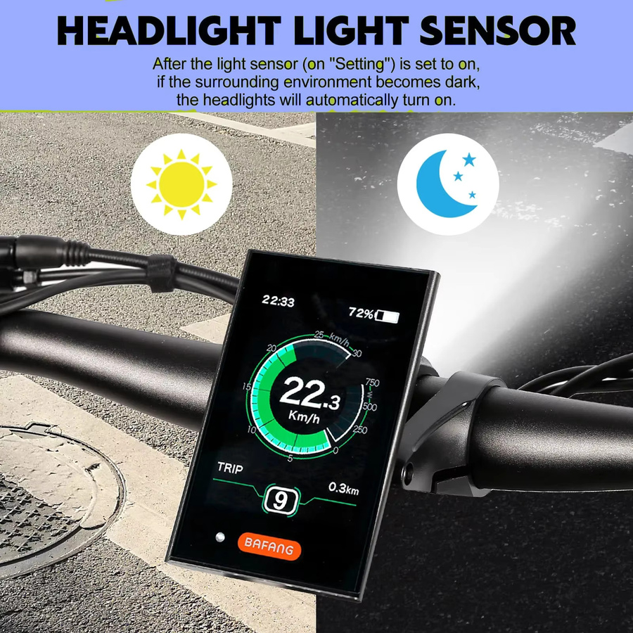 Bafang DPC18 Original Display für Elektrofahrräder mit USB-C Port, Schwarz, 5-Pin Weiblich UART, passend für 8fun BBS E-Bike Mittelmotoren - Bild 3
