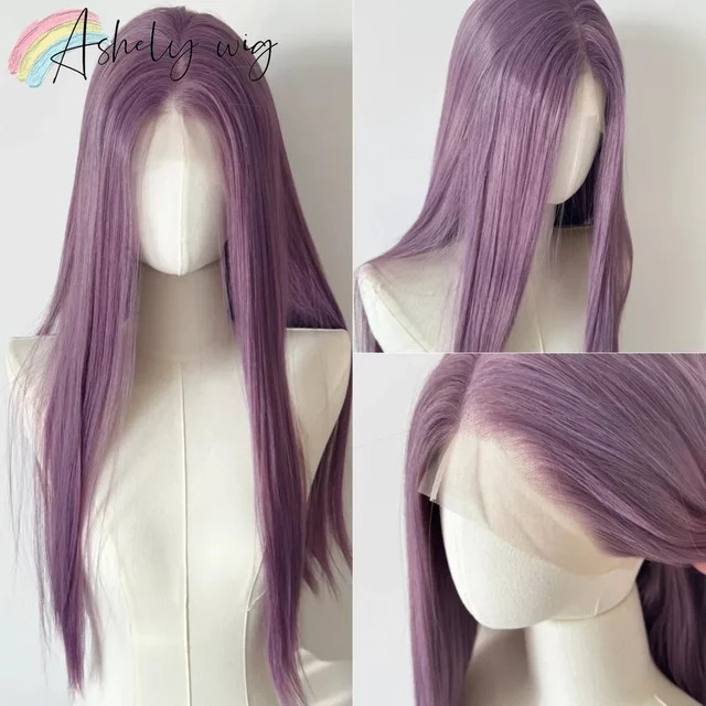 Ashely wigs Lila Perücke für Damen, lange glatte Lace-Front-Perücke - Bild 1