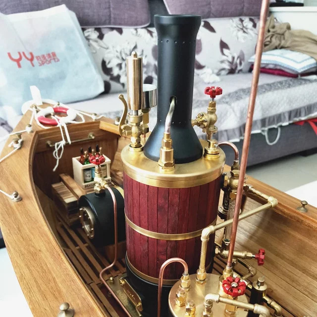 KACIO Dampfkessel-Motormodell RC-Dampfschiff, Vertikaler Kessel, Kupfer, Metall - Bild 1