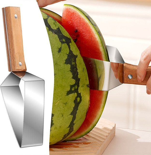 Aihogard Wassermelonen-Schneider aus Edelstahl in Silber und Weiß - Bild 1
