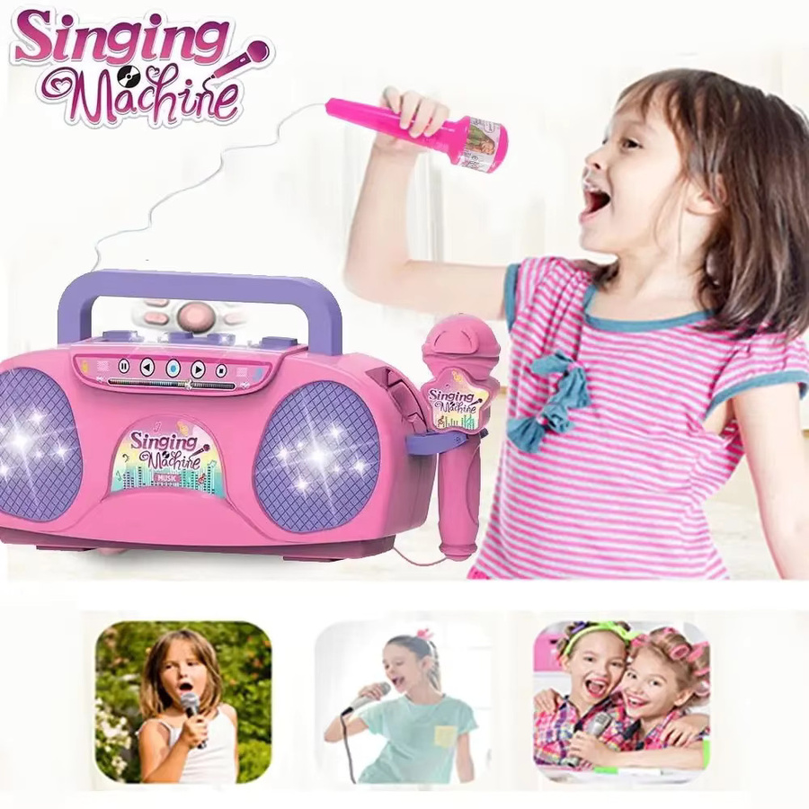 Kmoist Karaoke-Maschine, Musikinstrument Mikrofon, mit Licht und Sound, Rot - Bild 2