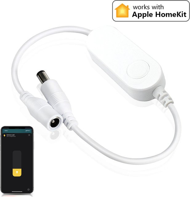 CENFAYA Mini Homekit WiFi LED Dimmer für einfarbige LED Streifen, DC 5V 12V 24V, mit Siri Sprachsteuerung und Apple Homekit Unterstützung, Farbe Weiß - Bild 1