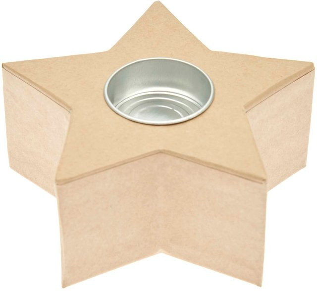 Rico Design Kerzenhalter Stern aus Pappmaché für Teelichter, B/T/H: 12 x 12 x 5 cm - Bild 1