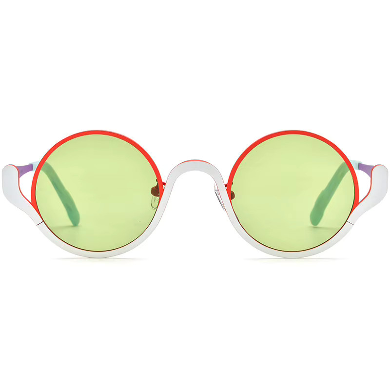 Zozo Sonnenbrille, Rund, Vollrand, Titan, Weiß, Polarisiert - Bild 1