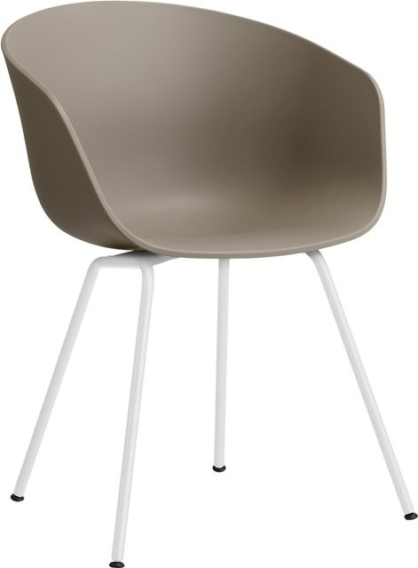 HAY About A Chair AAC 26 Designstuhl aus Polypropylen in Beige mit Stahlgestell und mattem Finish - Bild 1