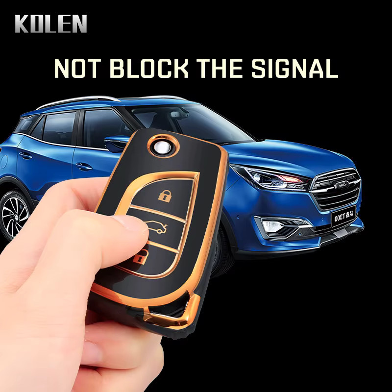 KOLEN TPU Schlüsselhülle mit Flip-Funktion für Toyota Camry, RAV4, Auris, Corolla, Verso, Yaris, C-HR, Scion iM, Aygo und Avensis in Schwarz - Bild 4