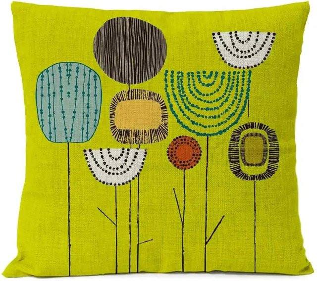 Heimdeko Kissenbezug mit floralem und rustikalem Design in Grün, 6er-Set, B/T/H: 60 x 60 x 60 cm - Bild 1