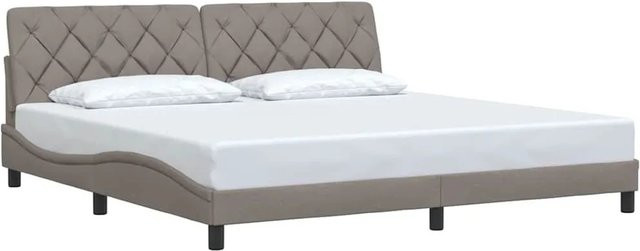 vidaXL Bettgestell gepolstert in Beige mit Stoffbezug, B/T: 200 x 200 cm - Bild 1
