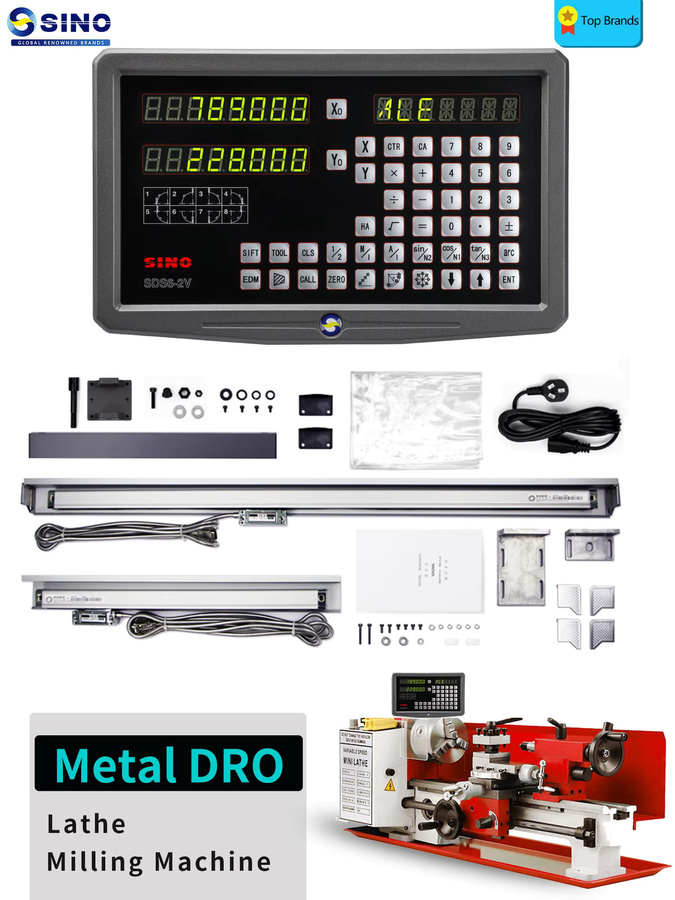 SINO Metall 2-Achsen-DRO-Kit SDS6-2V Set mit Digitalanzeige KA-300 KA-500 und Glas-Linearskala-Encoder für Drehmaschine, Schleifer und Fräsen - Bild 5