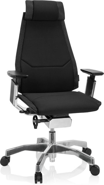 hjh OFFICE High End Bürostuhl GENIDIA PRO in Schwarz mit Stoffbezug und Armlehnen - Bild 1