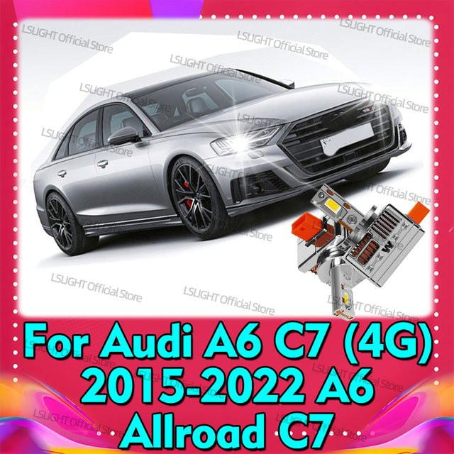 LSLIGHT D5S LED-Scheinwerferlampen mit 2x zweiseitigen 3570 CSP-Chips, 30000LM, Silber, passend für Audi A6 C7 4GH 4GJ (2015-2022) und A6 Allroad C7 4G2 4G 4G5 4GD - Bild 1