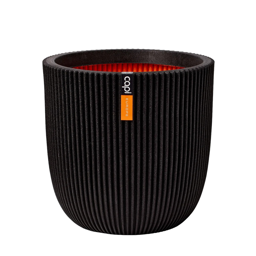Capi Europe Blumentopf Kugel Groove NL in Schwarz, Durchmesser: 54 cm, Höhe: 52 cm - Bild 2