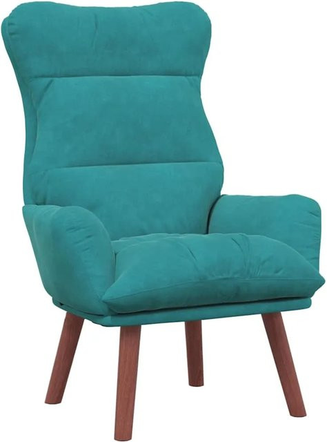 vidaXL Relaxsessel aus Samt in Türkis mit Metallrahmen, B/T/H: 69 x 74 x 93 cm - Bild 1