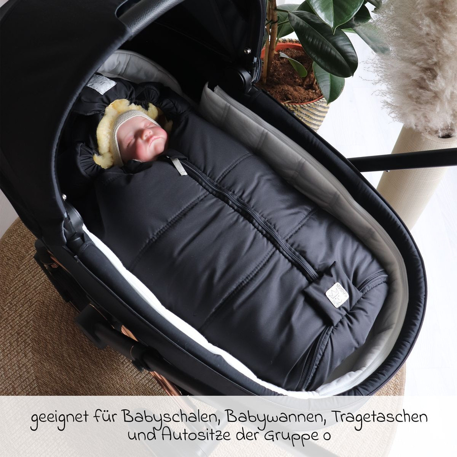 Kaiser Lammfell-Fußsack Naadja für Babyschalen und Babywannen, Schwarz - Bild 2
